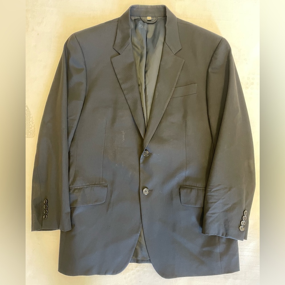 BURBERRY LONDON Made in Italy Virgin Wool Notch Lapel Jacket in Black Size 42 R